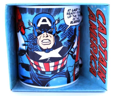 Marvel's Avengers: Captain America Keramik Tasse "Cap Goes Wild!" von Logoshirt